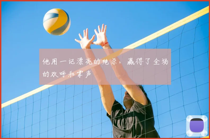 他用一记漂亮的绝杀，赢得了全场的欢呼和掌声
